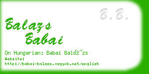 balazs babai business card